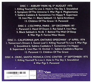 Black Sabbath - Masters of Reality 1970-75 the Legendary Broadcasts - 4 CD Box Set