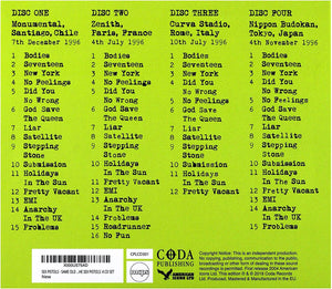 Sex Pistols - Same Old Bollocks - Broadcasts - 4 CD Box Set